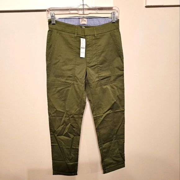 NWT JCrew olive/green size 24 ankle pants. - Picture 1 of 7